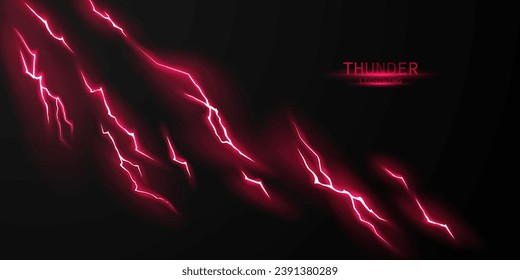 Blitzeffekt-Hintergrund realistischer Blitz mit Blitzschlag-Vektorgrafik