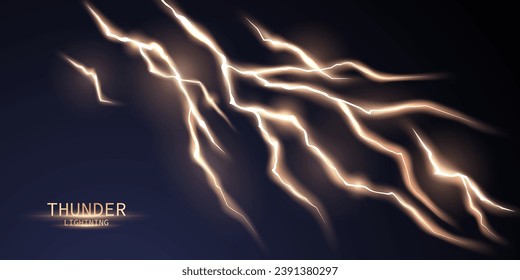 lightning light effect background realistic flash with lightning electric explosion vector illustration