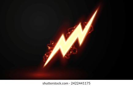 lightning light effect background realistic flash with lightning electric explosion vector illustration