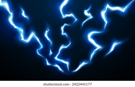 lightning light effect background realistic flash with lightning electric explosion vector illustration