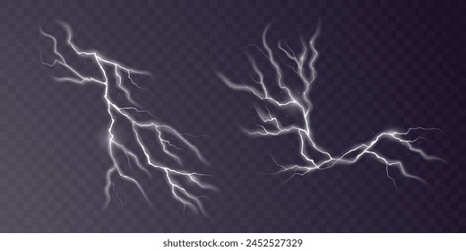 lightning light effect background realistic flash with lightning electric explosion vector illustration