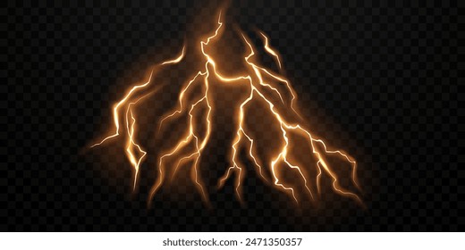 lightning light effect background realistic flash with lightning electric explosion vector illustration