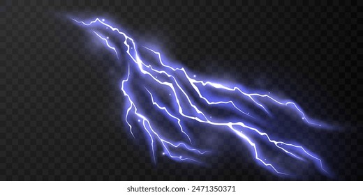 lightning light effect background realistic flash with lightning electric explosion vector illustration