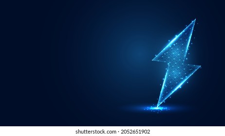 Lightning line connection. Low poly wireframe design. Abstract geometric background. vector illustration.
