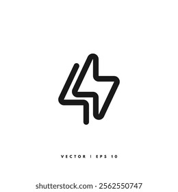 Lightning Line Icon. Editable Stroke