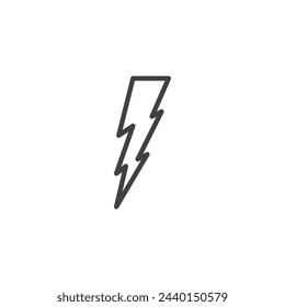 Lightning line icon. linear style sign for mobile concept and web design. Lightning bolt outline vector icon. Thunderstorm weather symbol, logo illustration. Vector graphics