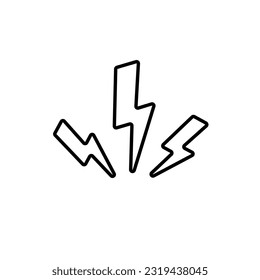 Lightning line icon, logo vector