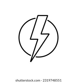 Lightning line icon, logo vector