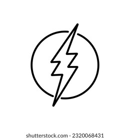 Lightning line icon, logo vector