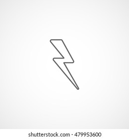 Lightning Line Icon On White Background