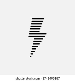 Lightning line icon. Power and storm, danger symbol. logo. Outline design editable stroke. For yuor design. Stock - Vector illustration