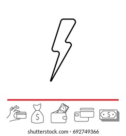 Lightning line icon. vector illustration