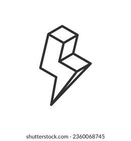 Estilo isométrico de icono lineal luminoso. Línea con trazo editable