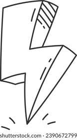 Lightning Lined Doodle Vector Illustration