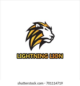 Lightning Lion Logo Template Design