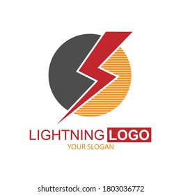 Lightning logo. Color vector illustration for logo, sticker or emblem
