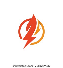 Logotipo del relámpago con la combinación moderna creativa del fuego