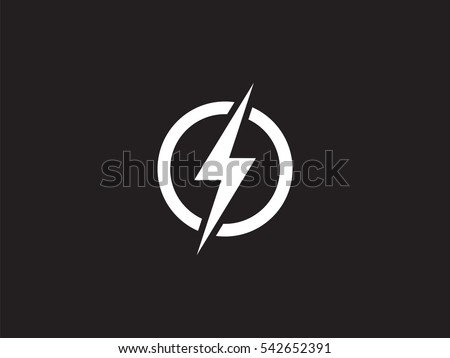 Lightning logo design element. Energy and thunder electricity symbol concept. Lightning bolt sign in the circle. Power and electric emblem. Flash icon vector template. Power fast speed logotype