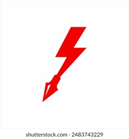 Lightning logo design with spear.