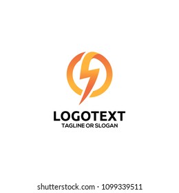 Lightning logo design template. Bolt logo design