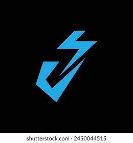 Lightning logo initials j illustration