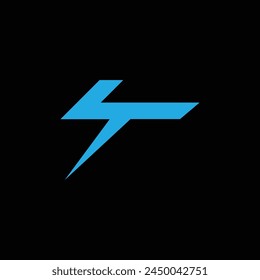 Lightning logo initials t illustration