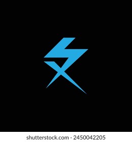 Lightning logo initials x illustration