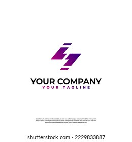 the lightning logo is purple in a simple minimalist abstract style