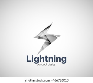 Plantilla de logotipo luminoso, icono de negocios con brillo geométrico abstracto