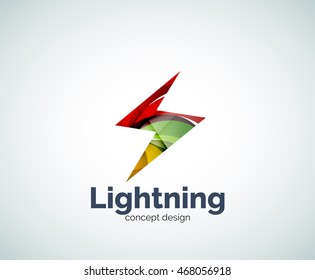 Blitze Logo-Vorlage, abstraktes, geometrisches Hochglanzsymbol