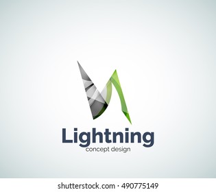 Blitze Logo-Vorlage, abstraktes, geometrisches Hochglanzsymbol