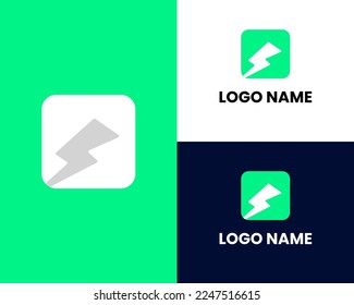 Lightning Logo Template vector flat design