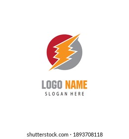 Naturaleza del símbolo vectorial de la plantilla de logotipo Lightning