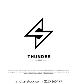 Lightning Logo, Thunder logo, Initial S logo vector