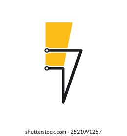 Ilustração de modelo de ícone de vetor de logotipo de raio