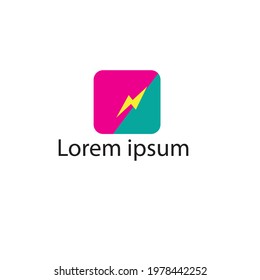 lightning logo or vector minimalist illustration