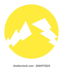 the lightning logo is in a yellow circle on a white background
