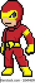 Lightning Man hero character 8 bit pixel art game isolated