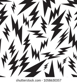 LIGHTNING MEMPHIS SEAMLESS VECTOR PATTERN. FLASH GEOMTERIC TEXTURE. 80S-90S DESIGN