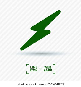 Lightning minimal vector icon. Flash flat line icon for websites and mobile minimalistic flat design.