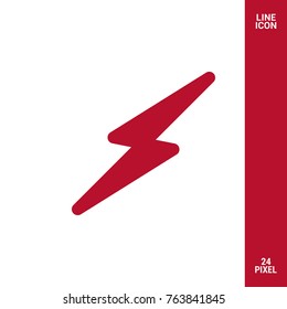Lightning minimal vector icon. Flash flat line icon for websites and mobile minimalistic flat design.
