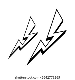 Lightning, Minimalist Modern Simple Streetwear Urban Y2K Icon Logo Patch Apparel Fashion Vector Design K70, Commercial Use