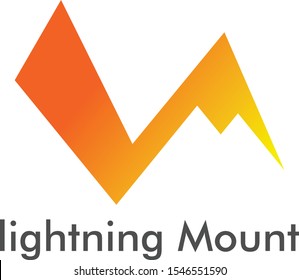 lightning mountain. lightning with mount vector