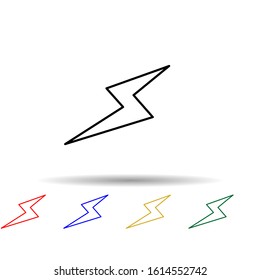 lightning multi color style icon. Simple thin line, outline vector of web icons for ui and ux, website or mobile application