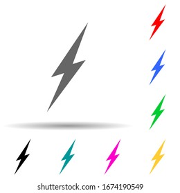 lightning multi color style icon. Simple thin line, outline vector of web icons for ui and ux, website or mobile application