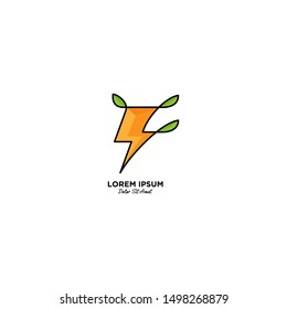 Lightning Nature Emblem Label logo design vector