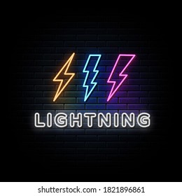 Lightning neon sign banner design