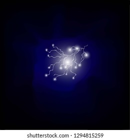 lightning in the night sky on a black background