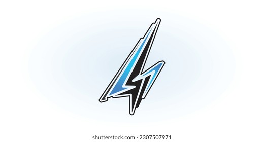 lightning with number 4 logo design combination, a logo that depicts strength, energy, and dynamism. this logo expresses speed, progress, and action.