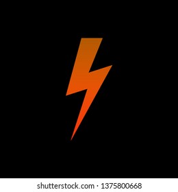 lightning on black background.